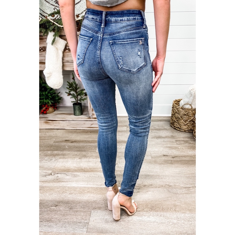 CLEARANCE Padme High Rise Exposed Button Fly Skinny Jeans - Picture 5 of 13